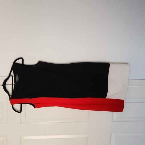 Ralph Lauren Colorblock Black, Red & Pink Sleveless Dress. Sz 4 - Picture 1 of 5